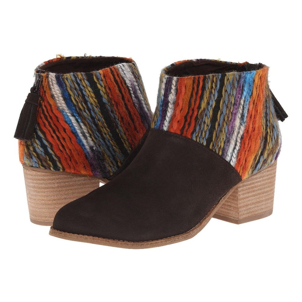 Toms Leila Textile Suede Ankle Booties Women's 11